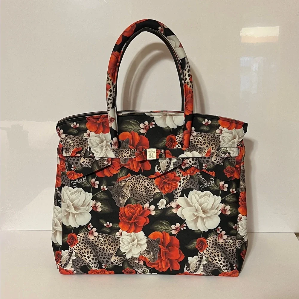 Save My Bag. Model Miss Lycra.  Leopard and Floral Print. NWOT. Bought in Italy